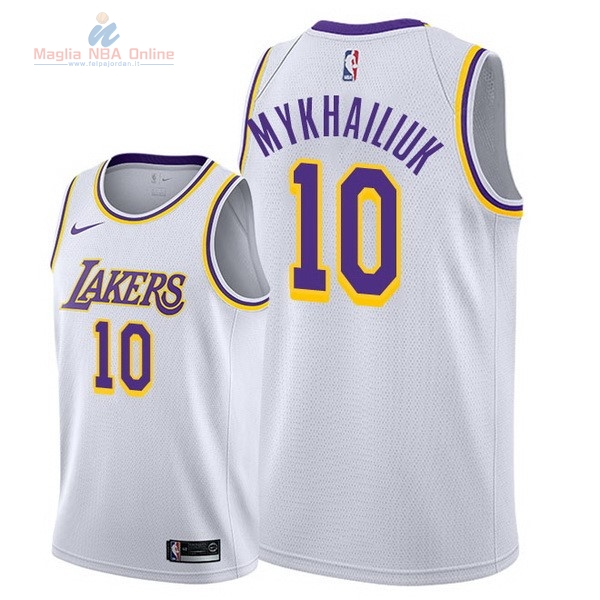 Acquista Maglia NBA Nike Los Angeles Lakers #10 Season Sviatoslav Mykhailiuk Bianco Association 2018-19