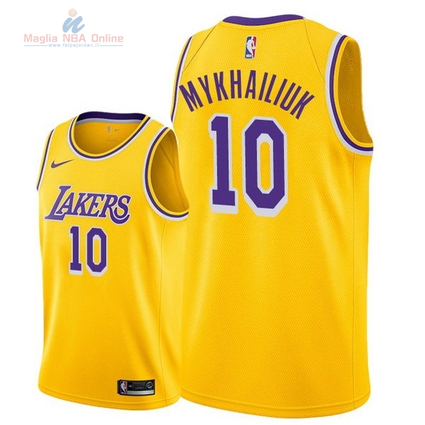 Acquista Maglia NBA Nike Los Angeles Lakers #10 Season Sviatoslav Mykhailiuk Giallo Icon 2018-19