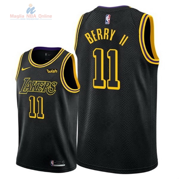 Acquista Maglia NBA Nike Los Angeles Lakers #11 Joel Berry II Nero Città 2018