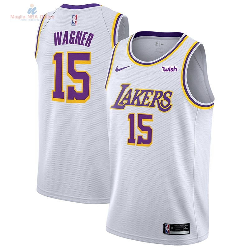 Acquista Maglia NBA Nike Los Angeles Lakers #15 Moritz Wagner Bianco 2018-19