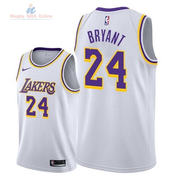 Acquista Maglia NBA Nike Los Angeles Lakers #24 Kobe Bryant Bianco Association 2018-19