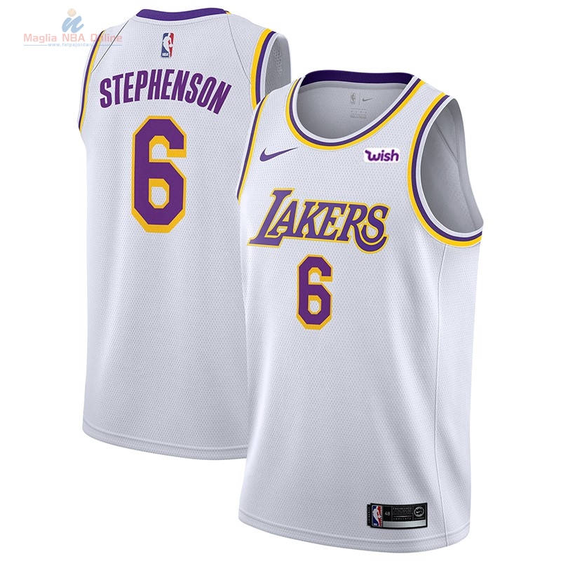 Acquista Maglia NBA Nike Los Angeles Lakers #6 Lance Stephenson Bianco 2018-19