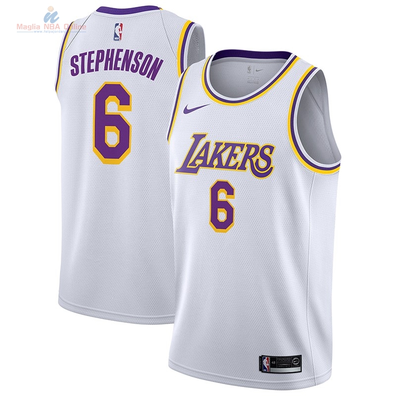 Acquista Maglia NBA Nike Los Angeles Lakers #6 Lance Stephenson Bianco Association 2018-19