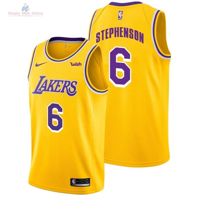 Acquista Maglia NBA Nike Los Angeles Lakers #6 Lance Stephenson Giallo 2018-19