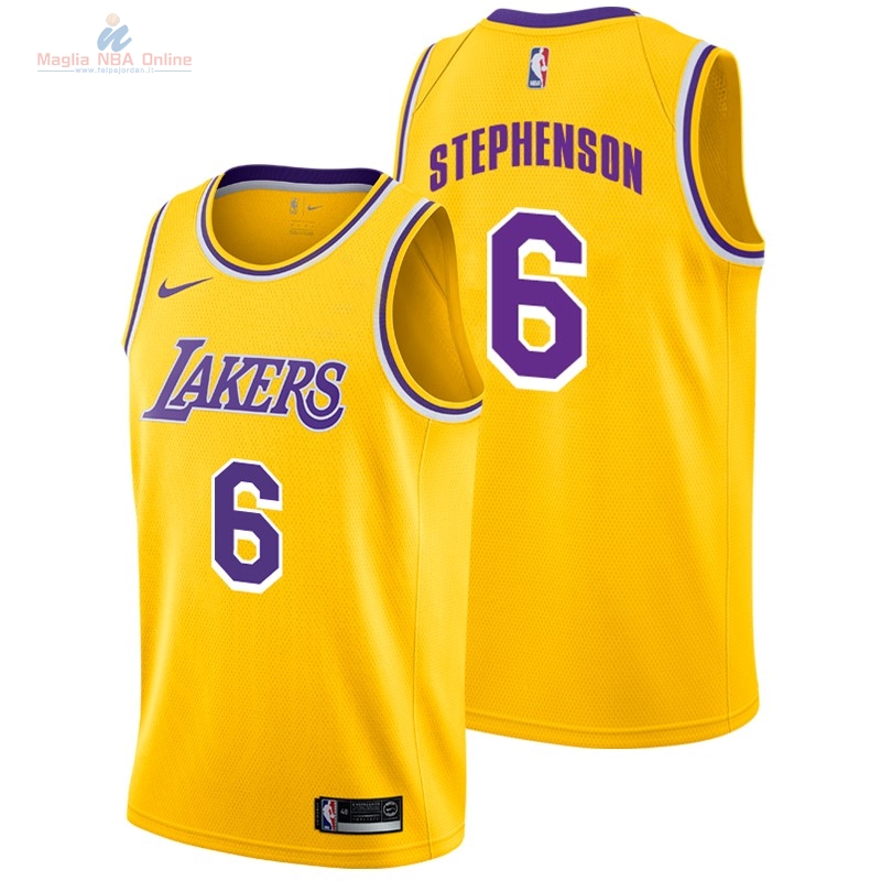 Acquista Maglia NBA Nike Los Angeles Lakers #6 Lance Stephenson Giallo Icon 2018-19