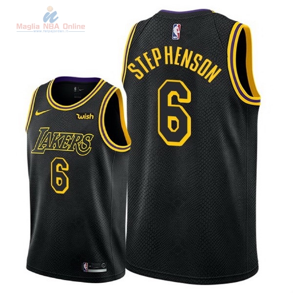 Acquista Maglia NBA Nike Los Angeles Lakers #6 Lance Stephenson Nero Città 2018