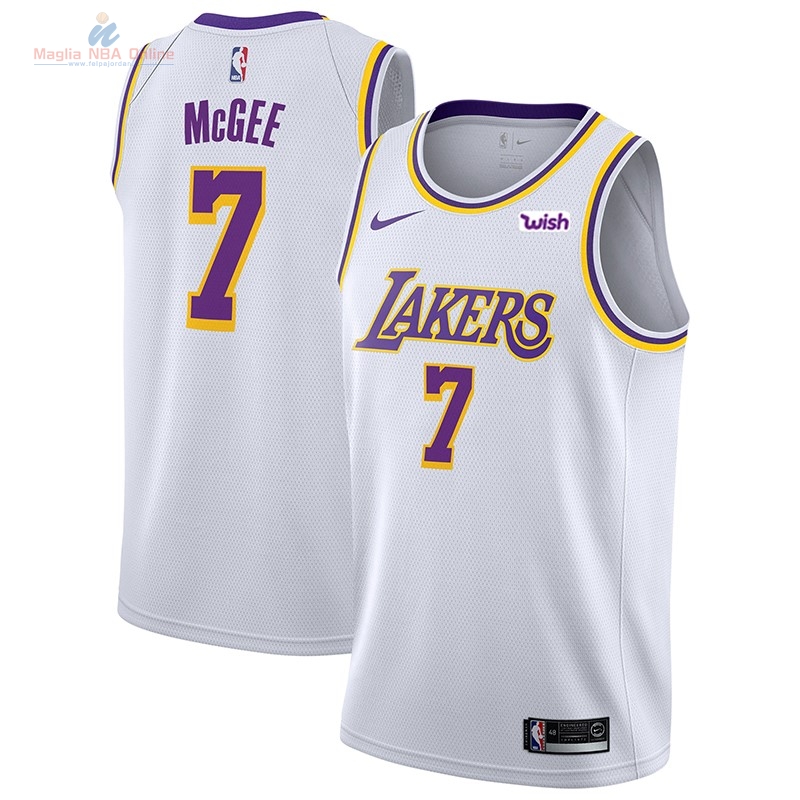 Acquista Maglia NBA Nike Los Angeles Lakers #7 JaVale McGee Bianco 2018-19