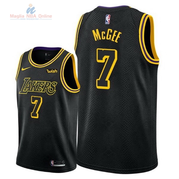Acquista Maglia NBA Nike Los Angeles Lakers #7 JaVale McGee Nero Città 2018