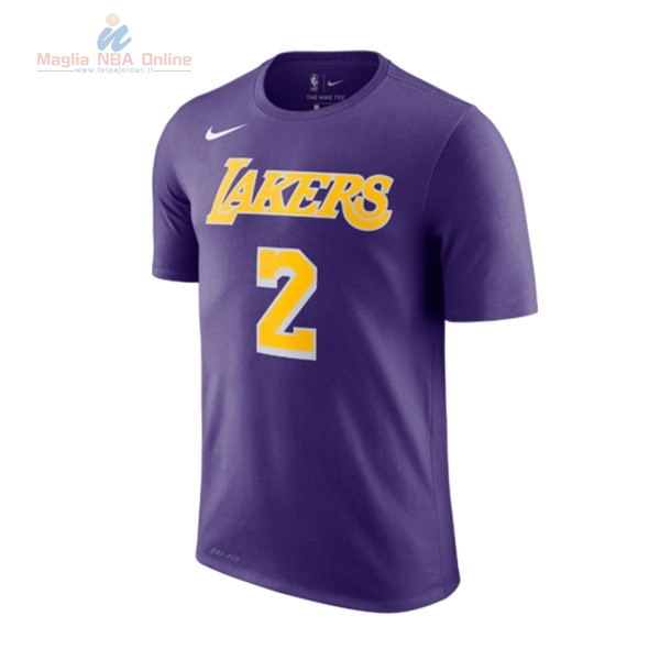 Acquista Maglia NBA Nike Los Angeles Lakers Manica Corta #2 Lonzo Ball Porpora Statement 2018-19