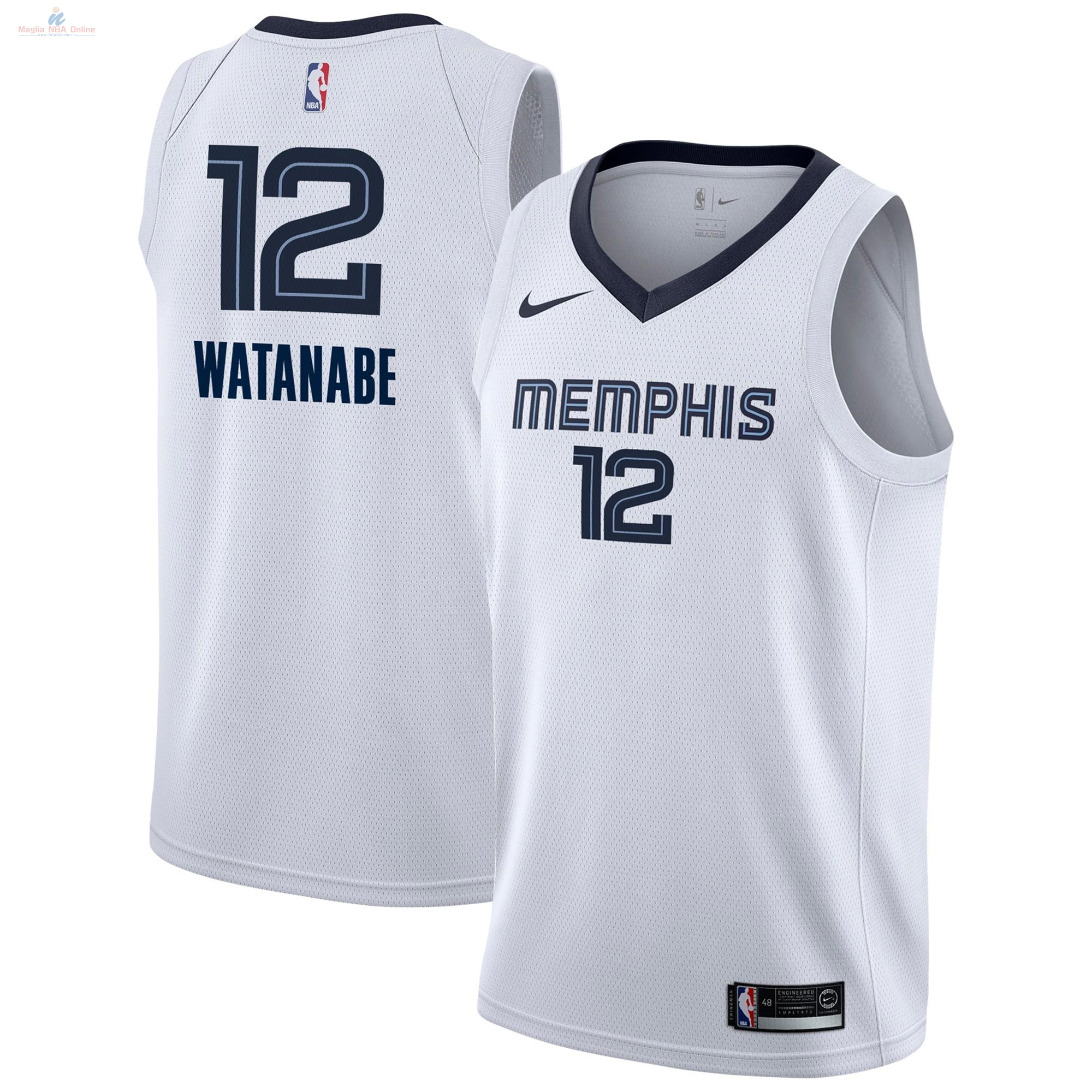 Acquista Maglia NBA Nike Memphis Grizzlies #12 Yuta Watanabe Bianco Association 2018-19