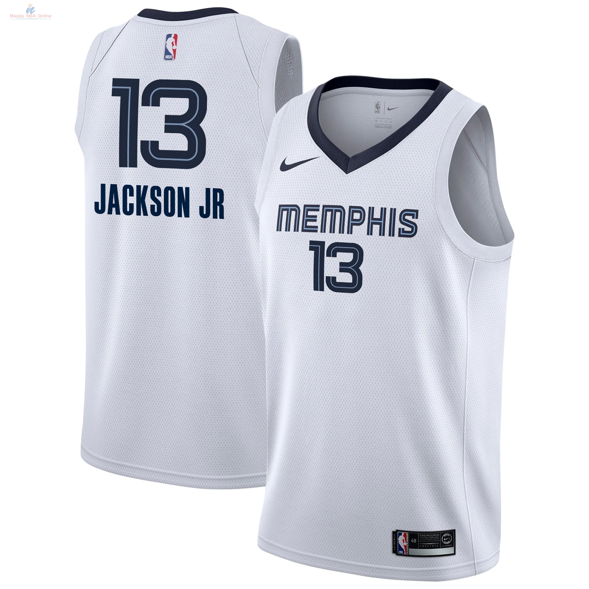 Acquista Maglia NBA Nike Memphis Grizzlies #13 Jaren Jackson Jr Bianco Association 2018-19