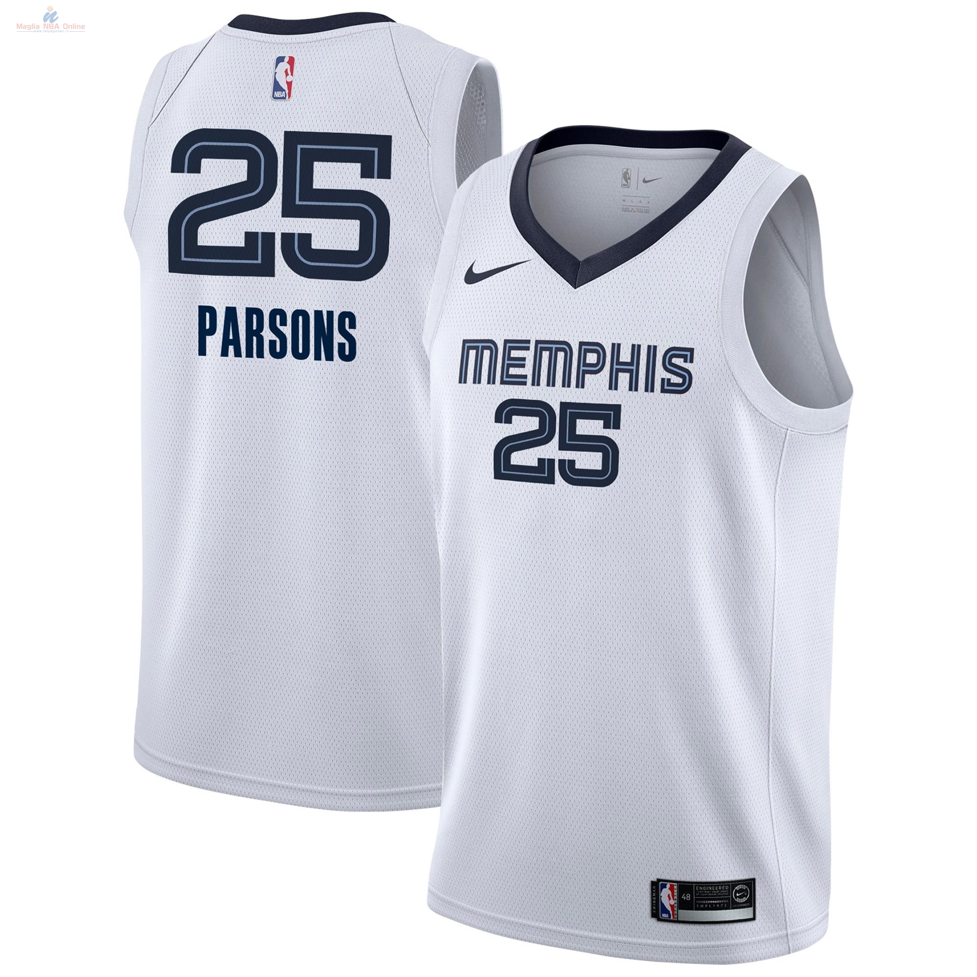 Acquista Maglia NBA Nike Memphis Grizzlies #25 Chandler Parsons Bianco Association 2018-19