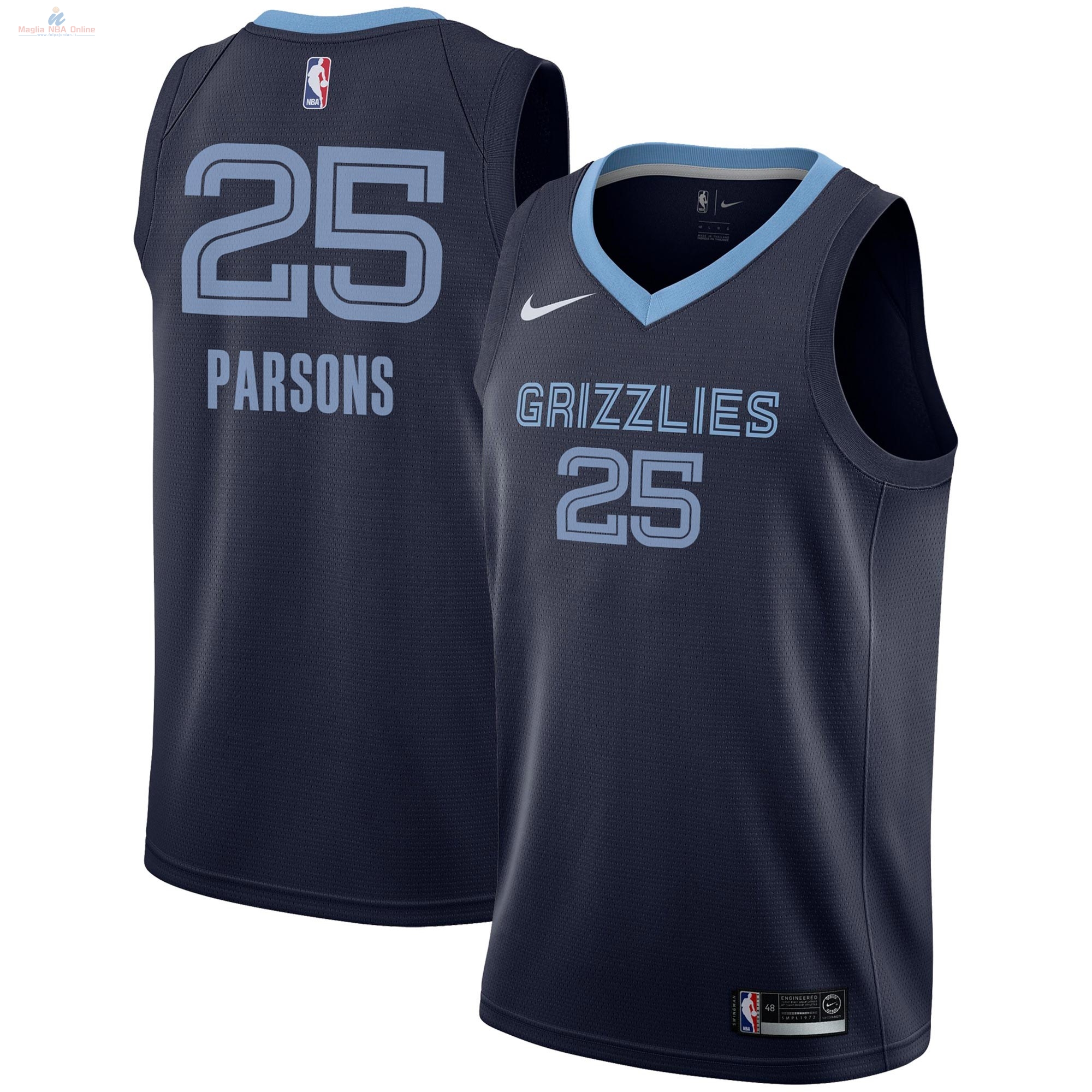 Acquista Maglia NBA Nike Memphis Grizzlies #25 Chandler Parsons Marino Icon 2018-19