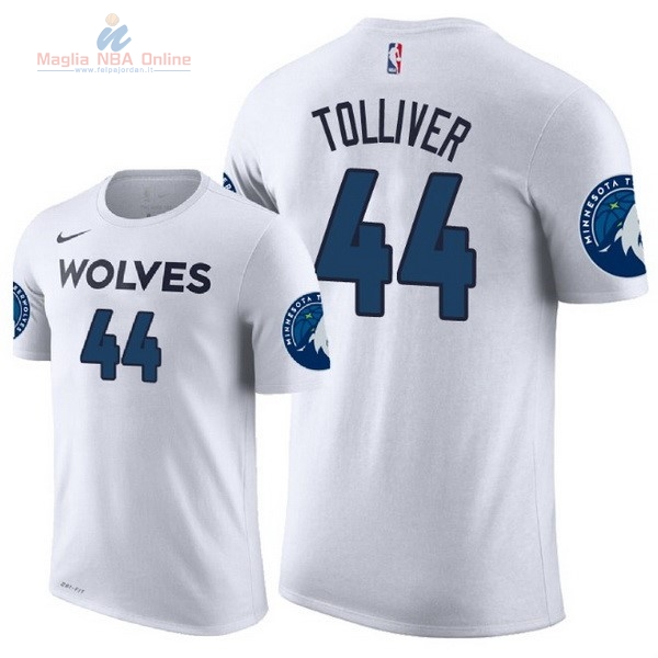 Acquista Maglia NBA Nike Minnesota Timberwolves Manica Corta #44 Anthony Tolliver Bianco 2018