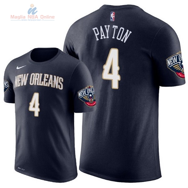 Acquista Maglia NBA Nike New Orleans Pelicans Manica Corta #4 Elfrid Payton Marino 2018