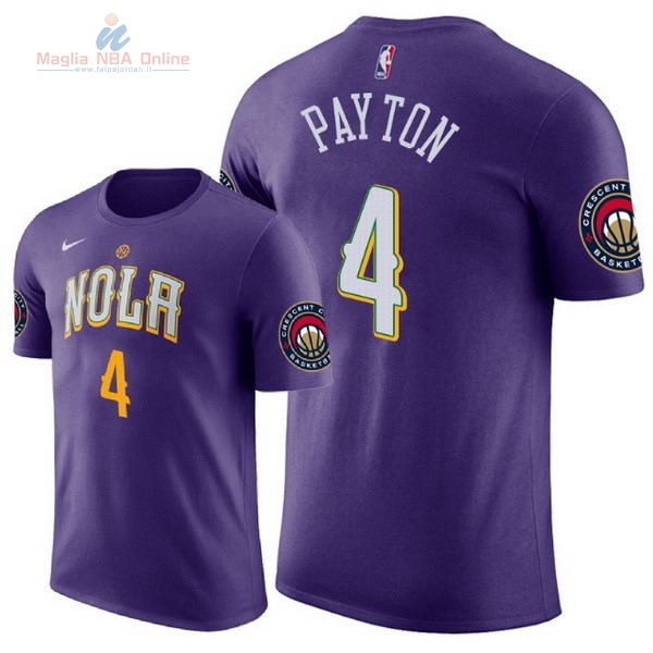 Acquista Maglia NBA Nike New Orleans Pelicans Manica Corta #4 Elfrid Payton Porpora 2018