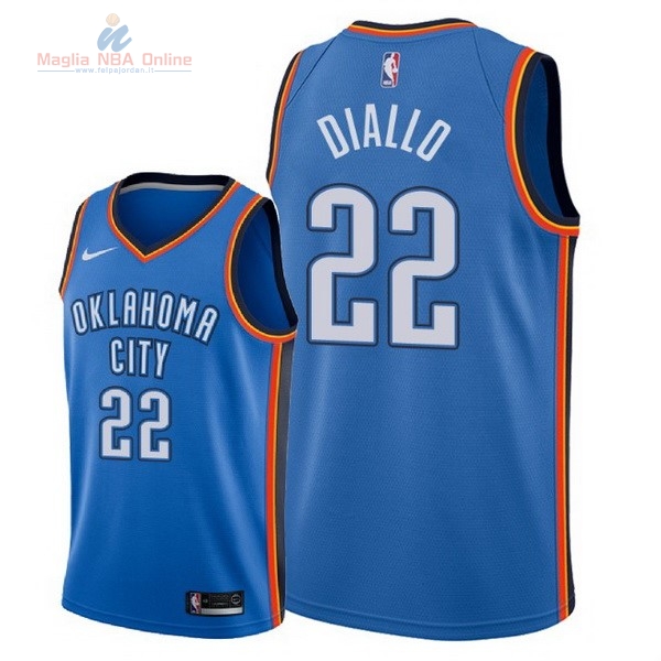 Acquista Maglia NBA Nike Oklahoma City Thunder #22 Hamidou Diallo Blu Icon 2018