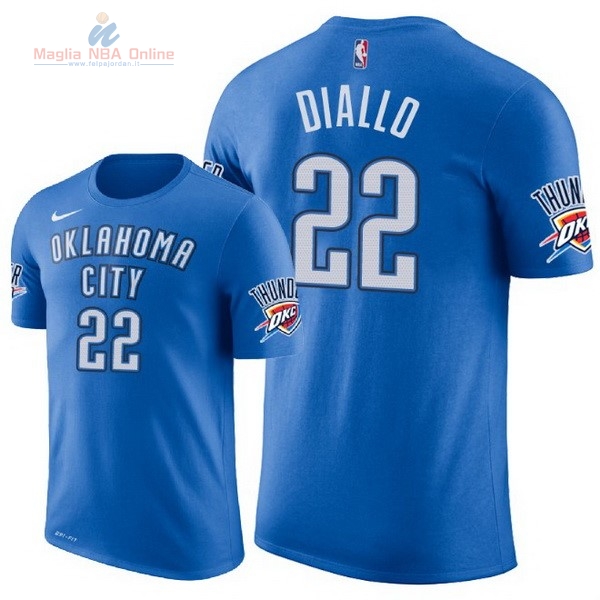 Acquista Maglia NBA Nike Oklahoma City Thunder Manica Corta #22 Hamidou Diallo Blu 2018