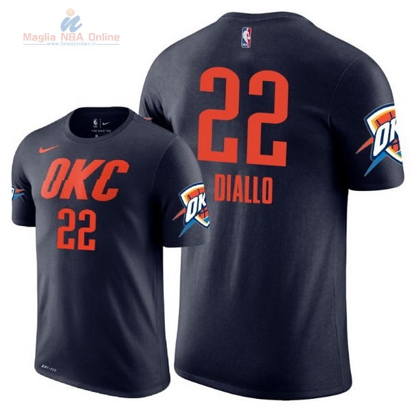 Acquista Maglia NBA Nike Oklahoma City Thunder Manica Corta #22 Hamidou Diallo Marino 2018