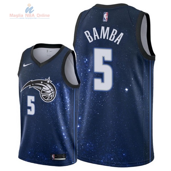 Acquista Maglia NBA Nike Orlando Magic #5 Mohamed Bamba Nike Marino Città 2018