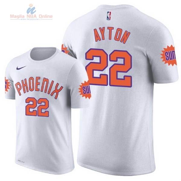 Acquista Maglia NBA Nike Phoenix Suns Manica Corta #22 DeAndre Ayton Retro Bianco 2018