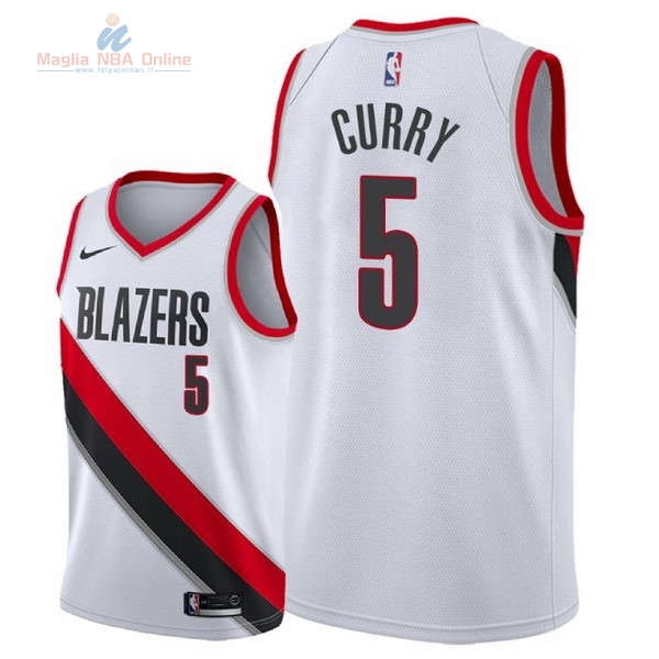 Acquista Maglia NBA Nike Portland Trail Blazers #5 Seth Curry Bianco Association 2018