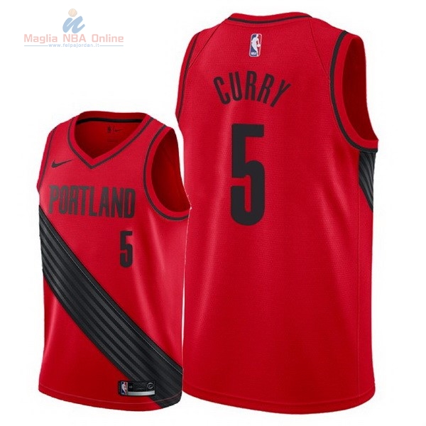 Acquista Maglia NBA Nike Portland Trail Blazers #5 Seth Curry Rosso Statement 2018