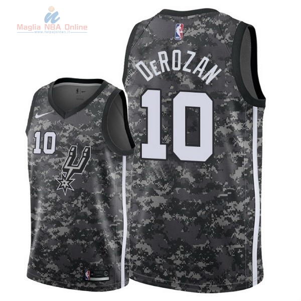 Acquista Maglia NBA Nike San Antonio Spurs #10 DeMar DeRozan Nike Camouflage Città 2018