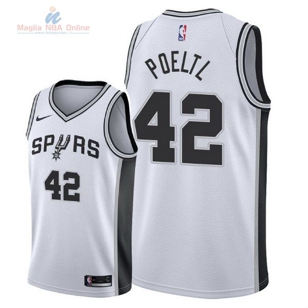 Acquista Maglia NBA Nike San Antonio Spurs #42 Jakob Poeltl Bianco Association 2018