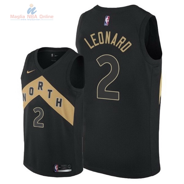 Acquista Maglia NBA Nike Toronto Raptors #2 Kawhi Leonard Nike Nero Città 2018