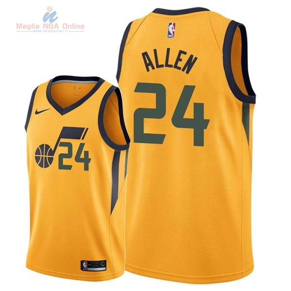 Acquista Maglia NBA Nike Utah Jazz #24 Grayson Allen Giallo Statement 2018