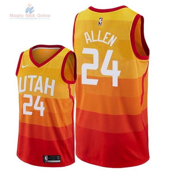 Acquista Maglia NBA Nike Utah Jazz #24 Grayson Allen Nike Giallo Città 2018