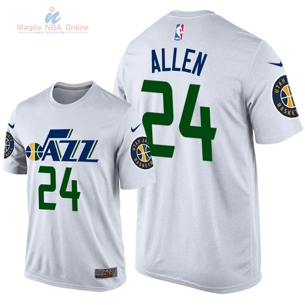 Acquista Maglia NBA Nike Utah Jazz Manica Corta #24 Grayson Allen Bianco 2018