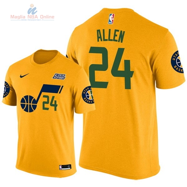 Acquista Maglia NBA Nike Utah Jazz Manica Corta #24 Grayson Allen Giallo 2018