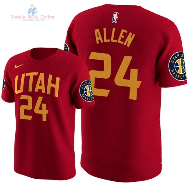 Acquista Maglia NBA Nike Utah Jazz Manica Corta #24 Grayson Allen Rosso 2018