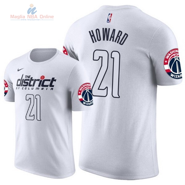 Acquista Maglia NBA Nike Washington Wizards Manica Corta #21 Dwight Howard Nike Bianco Città 2018