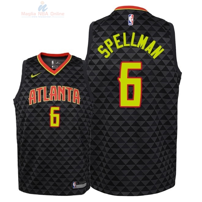 Acquista Maglia NBA Bambino Atlanta Hawks #6 Omari Spellman Nero Icon 2018-19