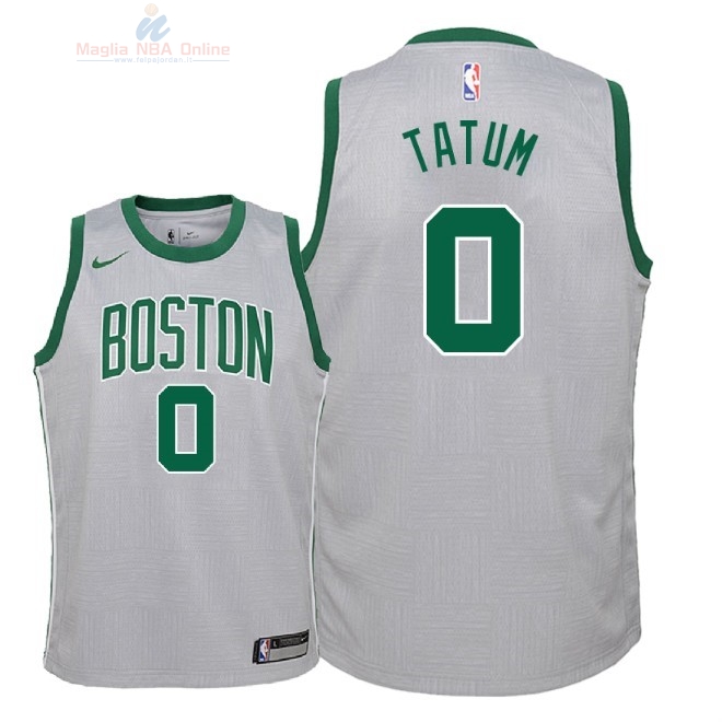 Acquista Maglia NBA Bambino Boston Celtics #0 Jayson Tatum Nike Grigio Città 2018
