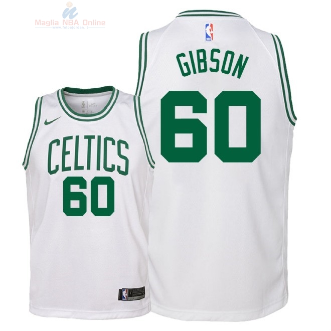 Acquista Maglia NBA Bambino Boston Celtics #60 Jonathan Gibson Bianco Association 2018
