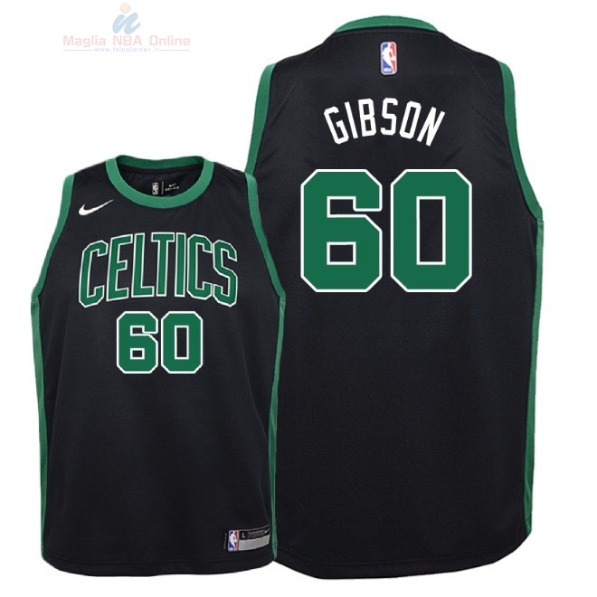 Acquista Maglia NBA Bambino Boston Celtics #60 Jonathan Gibson Nero Statement 2018