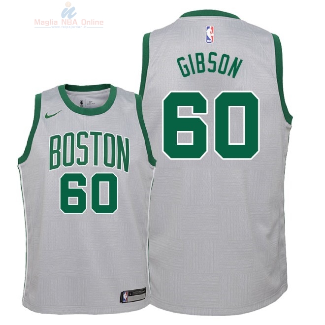 Acquista Maglia NBA Bambino Boston Celtics #60 Jonathan Gibson Nike Grigio Città 2018