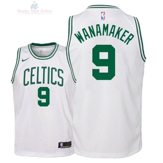 Acquista Maglia NBA Bambino Boston Celtics #9 Bradley Wanamaker Bianco Association 2018