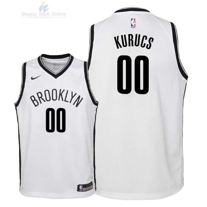 Acquista Maglia NBA Bambino Brooklyn Nets #0 Rodions Kurucs Bianco Association 2018