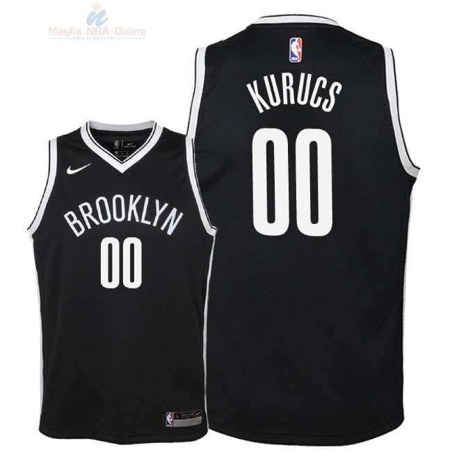 Acquista Maglia NBA Bambino Brooklyn Nets #0 Rodions Kurucs Nero Icon 2018