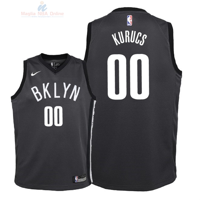 Acquista Maglia NBA Bambino Brooklyn Nets #0 Rodions Kurucs Nero Statement 2018