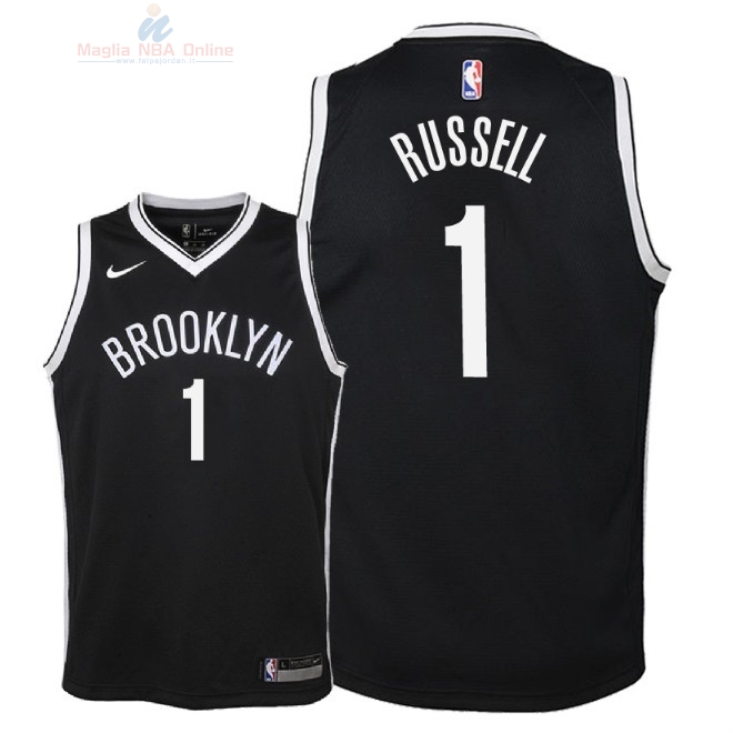 Acquista Maglia NBA Bambino Brooklyn Nets #1 D'Angelo Russell Nero Icon 2018