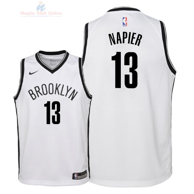 Acquista Maglia NBA Bambino Brooklyn Nets #13 Shabazz Napier Bianco Association 2018