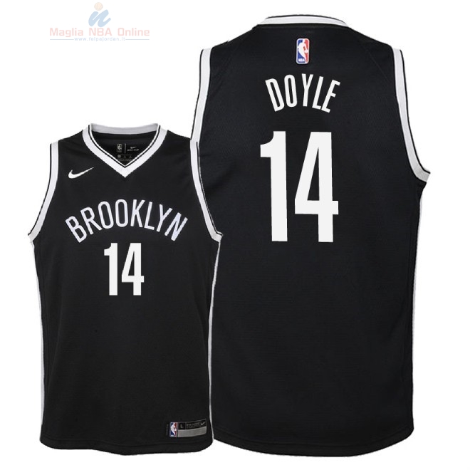 Acquista Maglia NBA Bambino Brooklyn Nets #14 Milton Doyle Nero Icon 2018