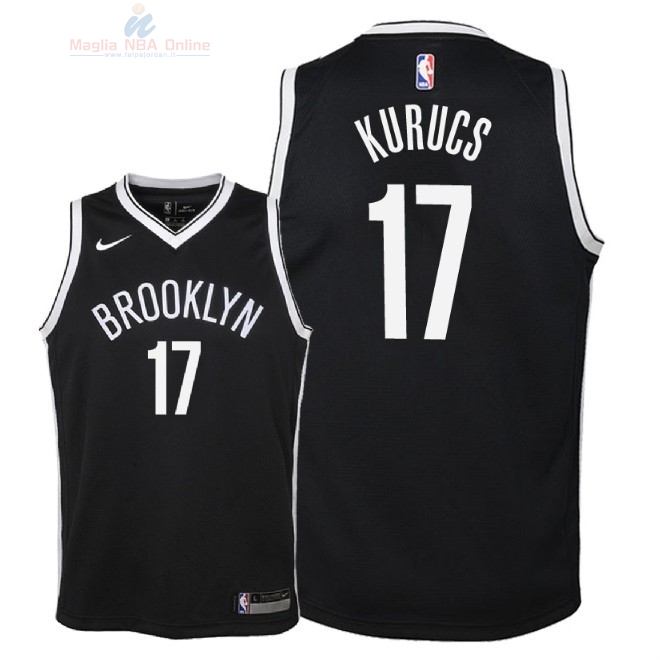 Acquista Maglia NBA Bambino Brooklyn Nets #17 Ed Davis Nero Icon 2018