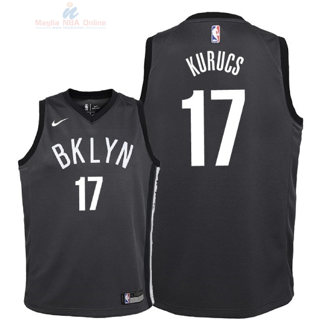 Acquista Maglia NBA Bambino Brooklyn Nets #17 Ed Davis Nero Statement 2018